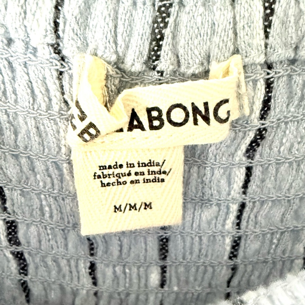 Billabong Forever Fields Wide Leg Blue Striped Jumpsuit Size M - Picture 6 of 6